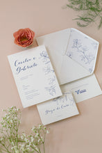 Carica l'immagine nel visualizzatore di Gallery, Partecipazioni/inviti con buste - Linea Blu (20 pezzi)